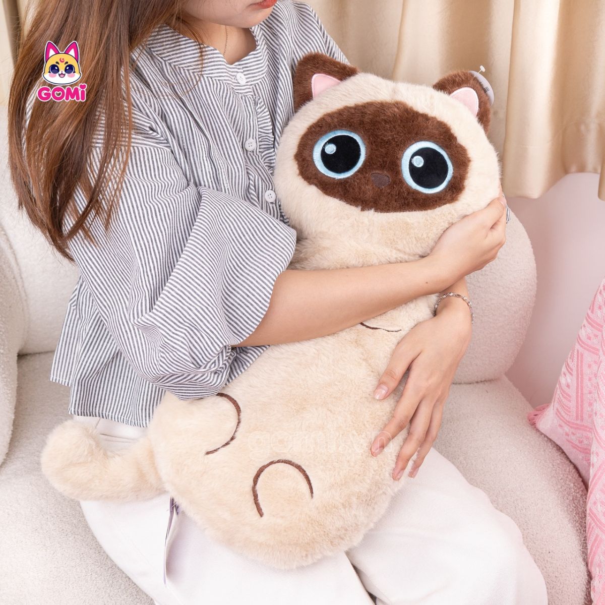 Gấu Bông Gối Mèo Mắt To BBV