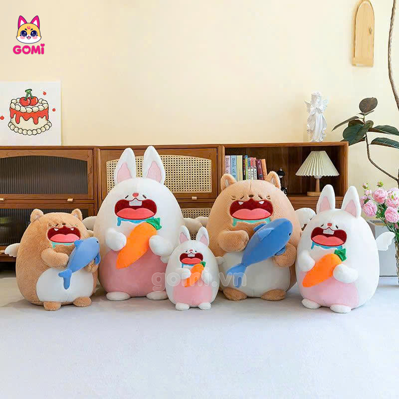Gấu Bông Mèo Nâu Tham Ăn