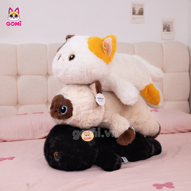 Gấu Bông Mèo Nằm Lông Xù