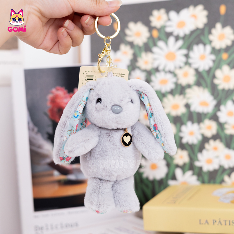 Móc Khóa Thỏ Tai Hoa