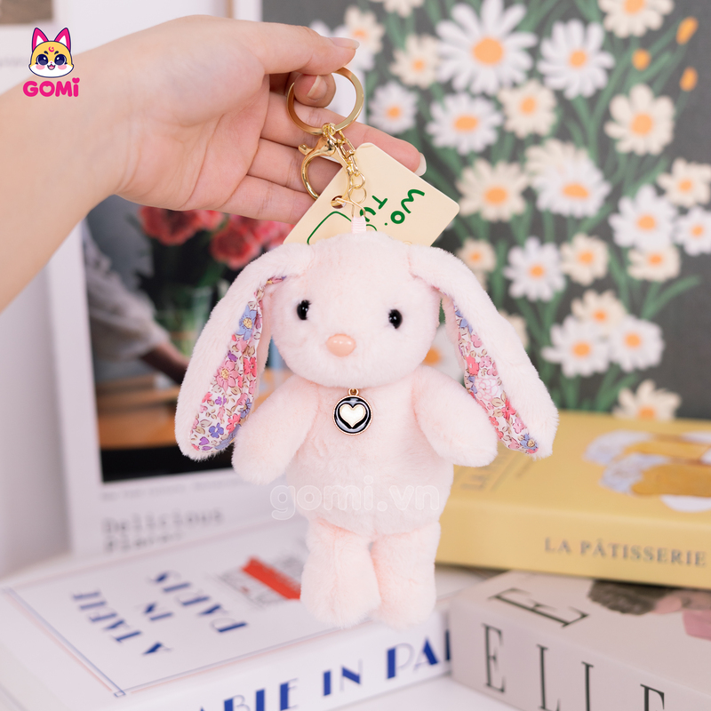 Móc Khóa Thỏ Tai Hoa