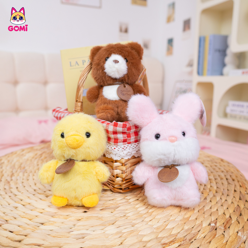 Móc Khoá Bộ 4 Thú Cưng - Vịt - Gấu - Thỏ - Chim cánh cụt