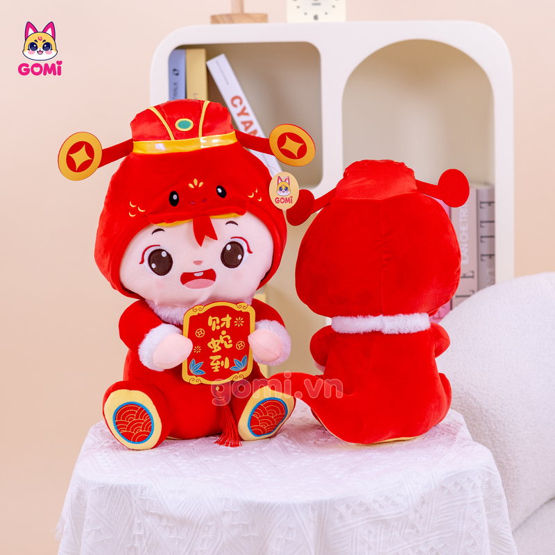 Gấu Bông Rắn Đội Mũ Thần Tài