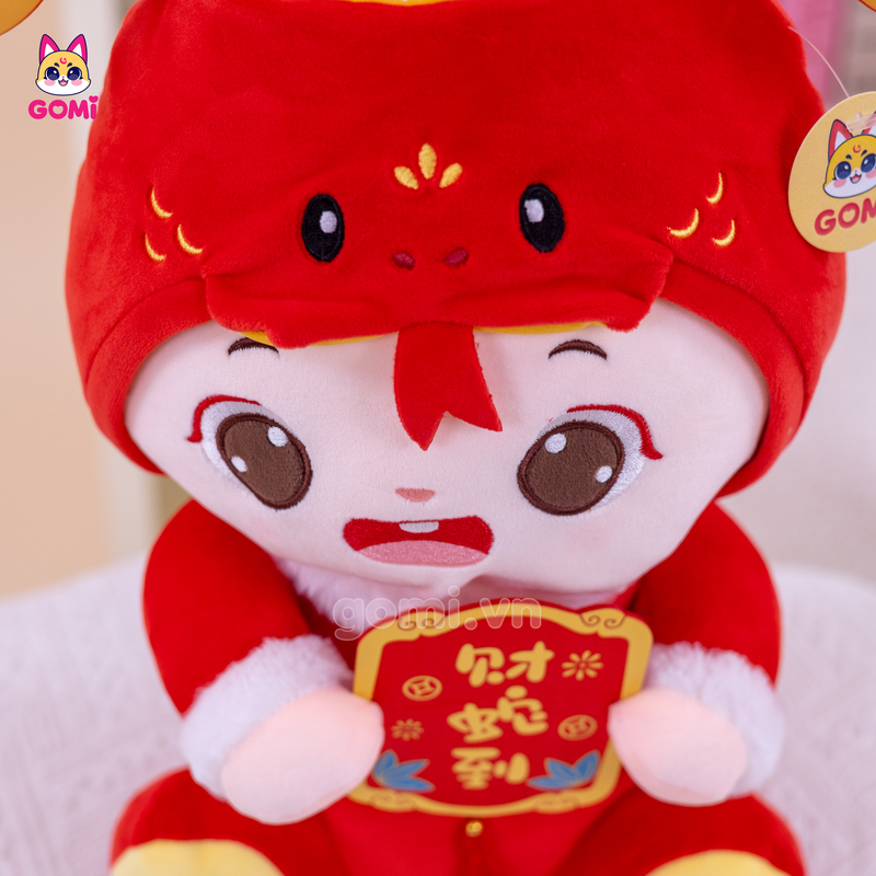 Gấu Bông Rắn Đội Mũ Thần Tài
