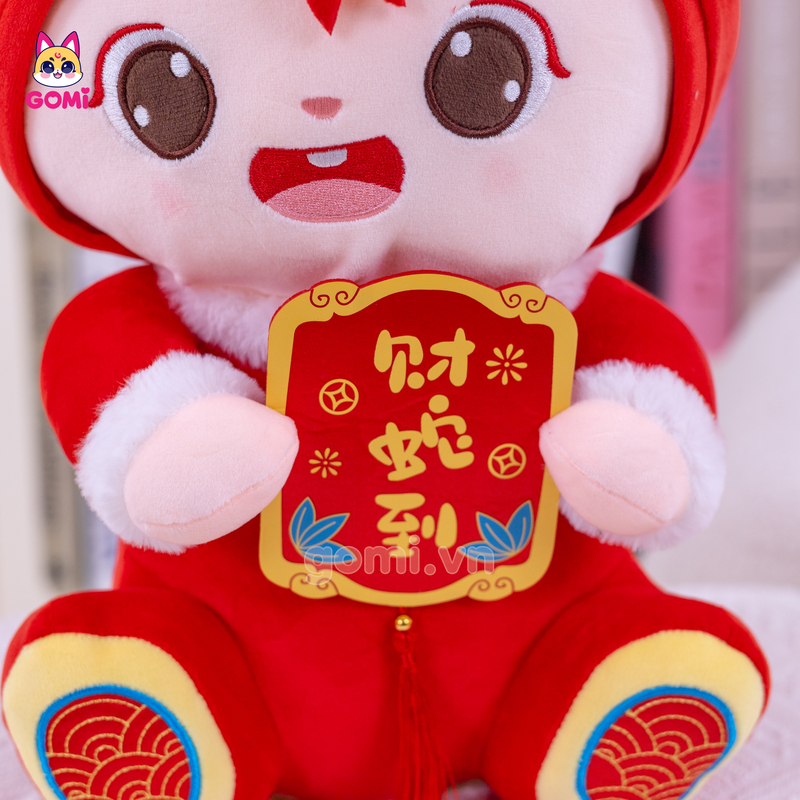 Gấu Bông Rắn Đội Mũ Thần Tài