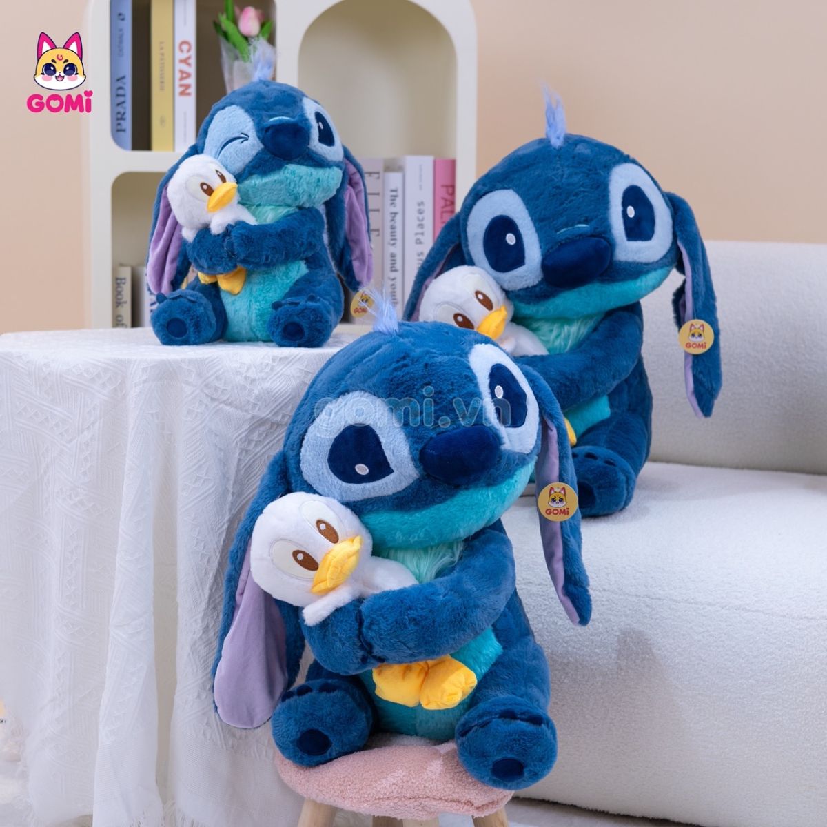 Stitch Xanh Đậm Ôm Vịt