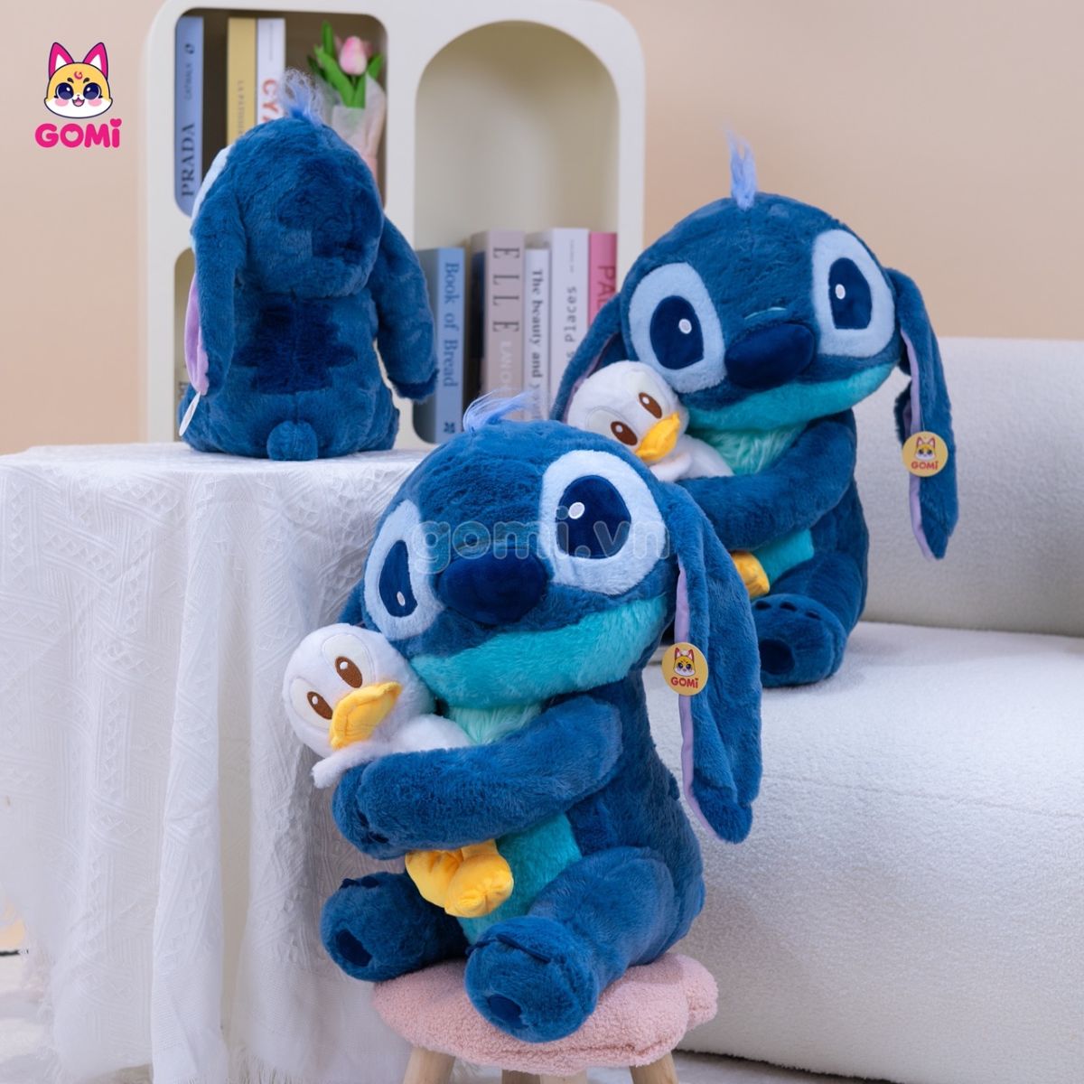 Stitch Xanh Đậm Ôm Vịt