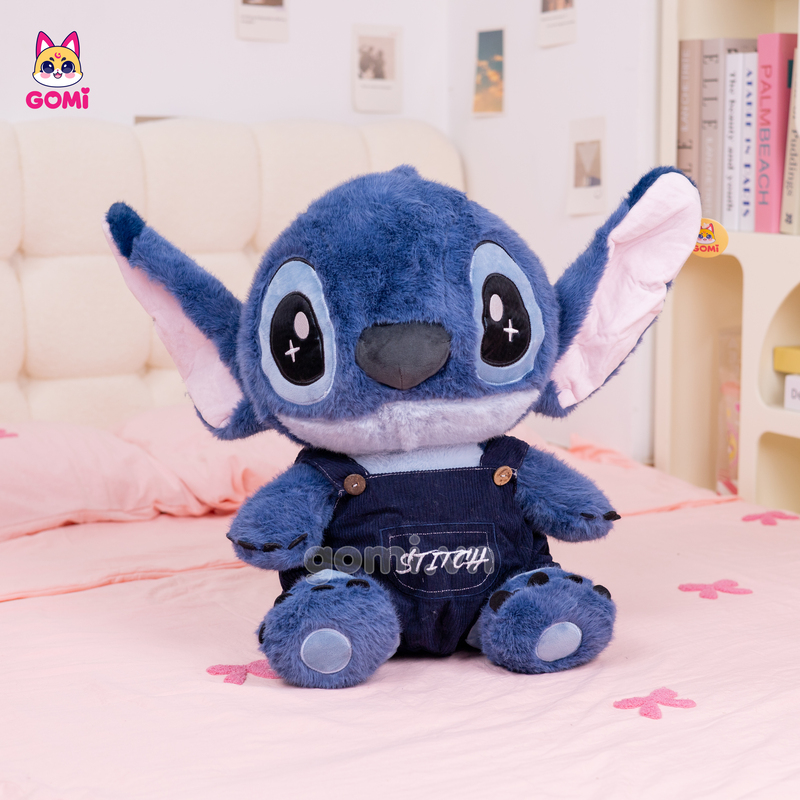 Gấu Bông Stitch Đeo Yếm Jeans