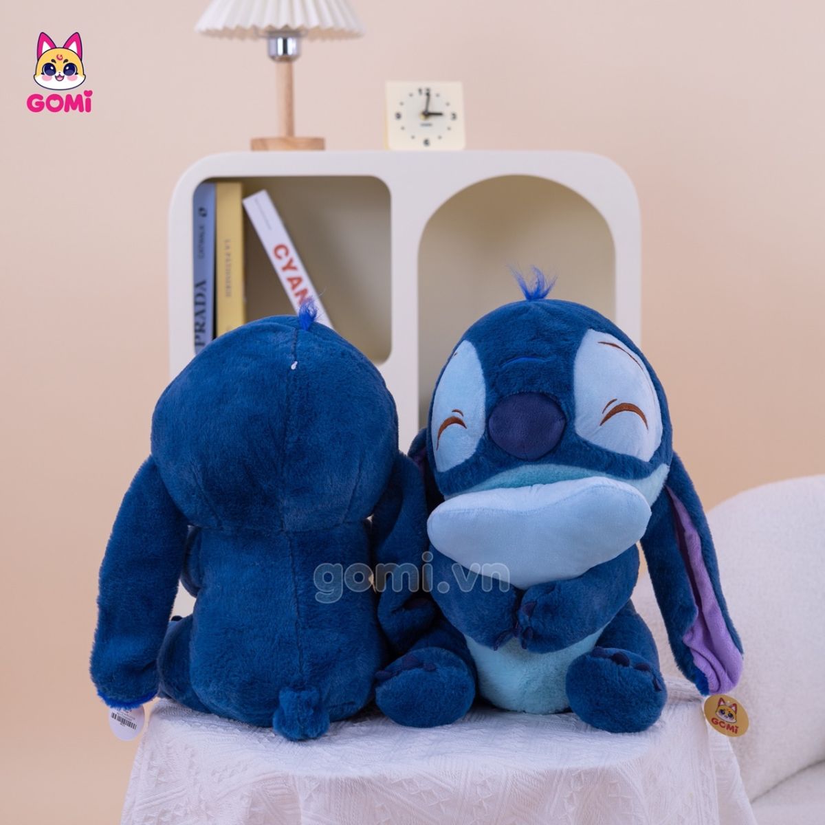 Gấu Bông Stitch Xanh Ôm Tim