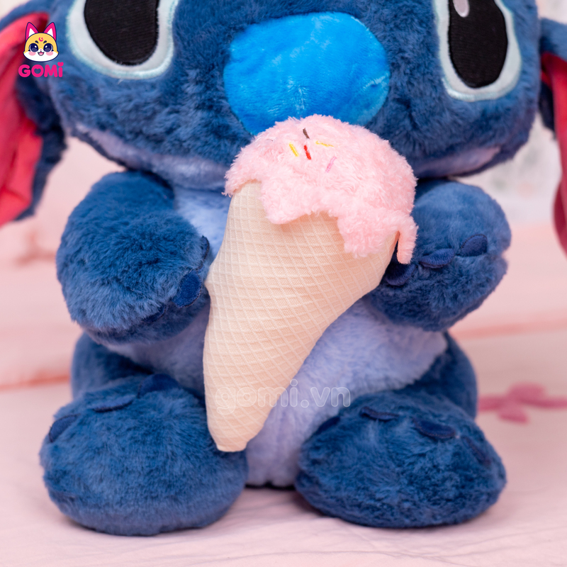 Gấu Bông Stitch Xanh Đậm Ôm Kem