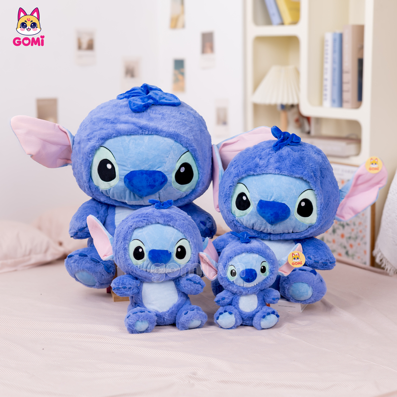 Gấu Bông Stitch Xanh Đội Nón Quả