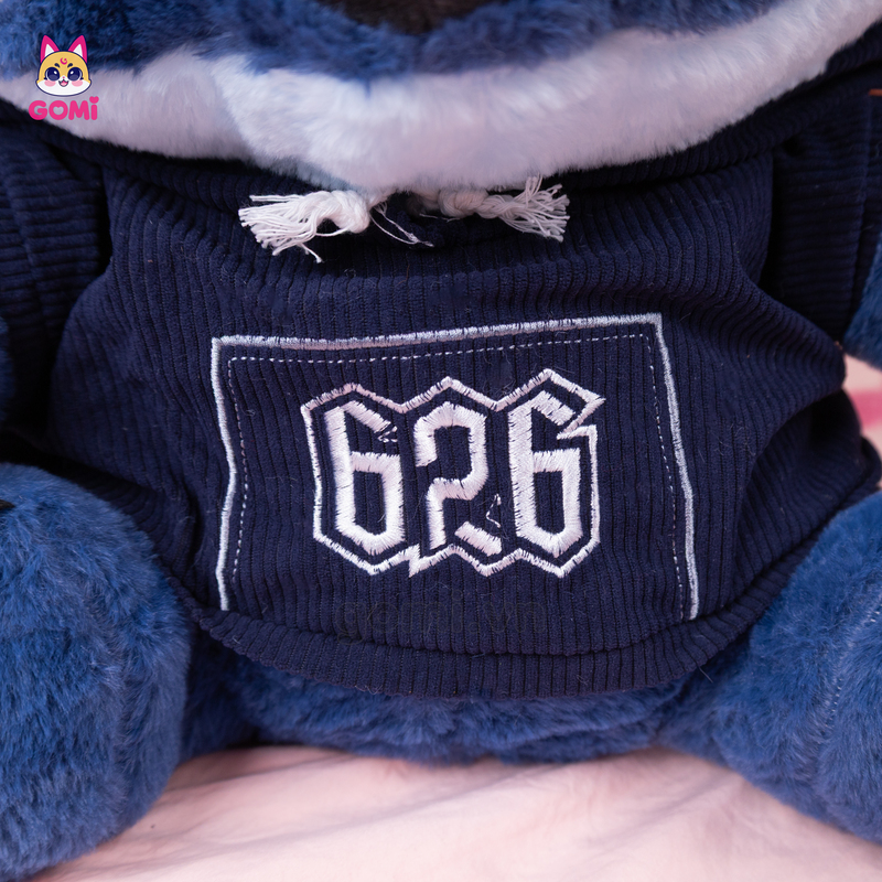 Gấu Bông Stitch Xanh Mặc Áo Hoodie