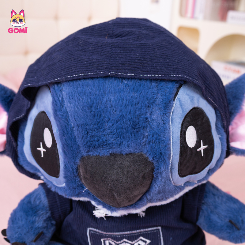 Gấu Bông Stitch Xanh Mặc Áo Hoodie
