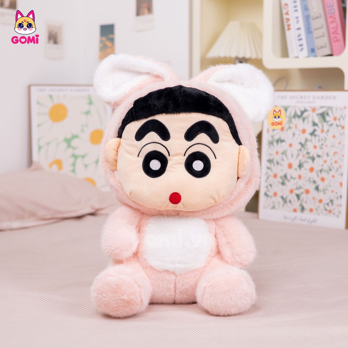 Gấu Bông Shin Cosplay Thỏ Hồng