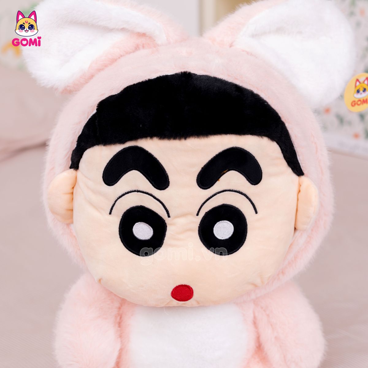 Gấu Bông Shin Cosplay Thỏ Hồng