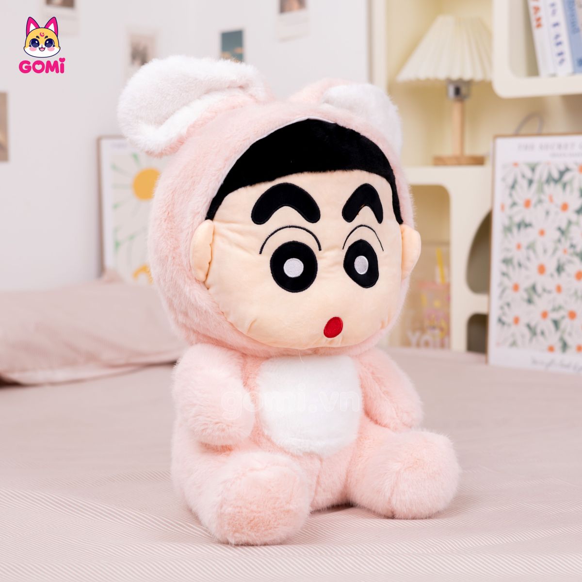 Gấu Bông Shin Cosplay Thỏ Hồng