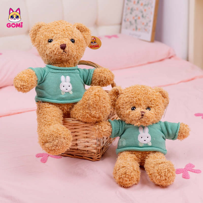 Gấu Bông Teddy Áo Len Mặt Thỏ