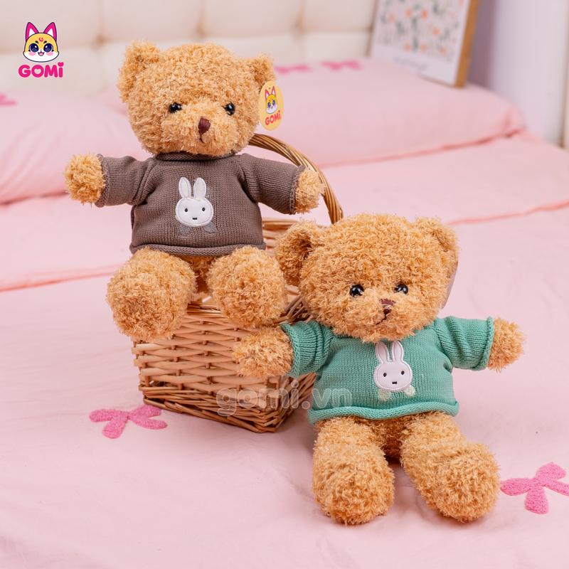 Gấu Bông Teddy Áo Len Mặt Thỏ