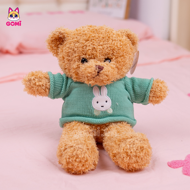 Gấu Bông Teddy Áo Len Mặt Thỏ
