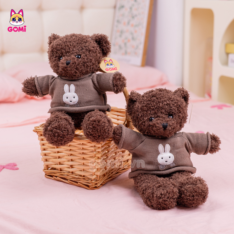 Gấu Bông Teddy Áo Len Mặt Thỏ
