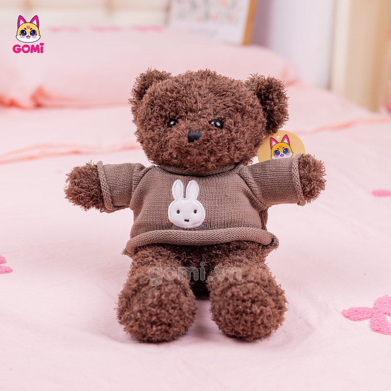Gấu Bông Teddy Áo Len Mặt Thỏ
