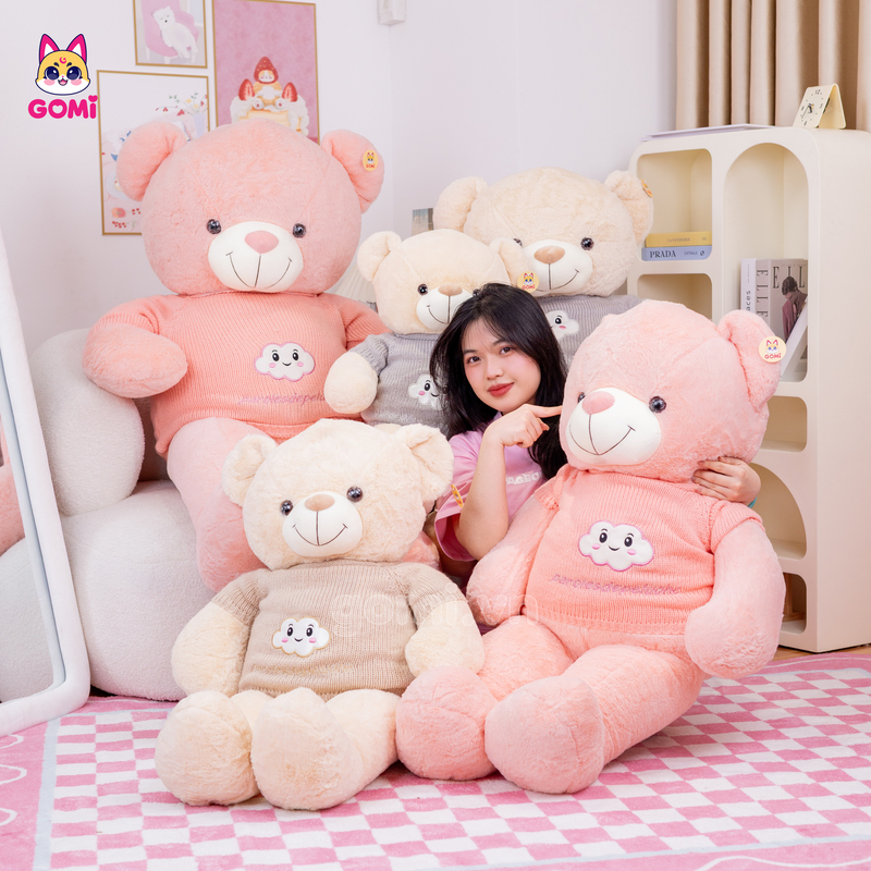 Gấu Bông Teddy Áo Len Mây Cười