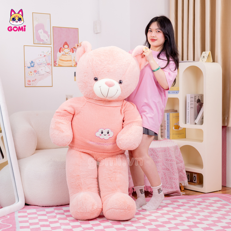 Gấu Bông Teddy Áo Len Mây Cười