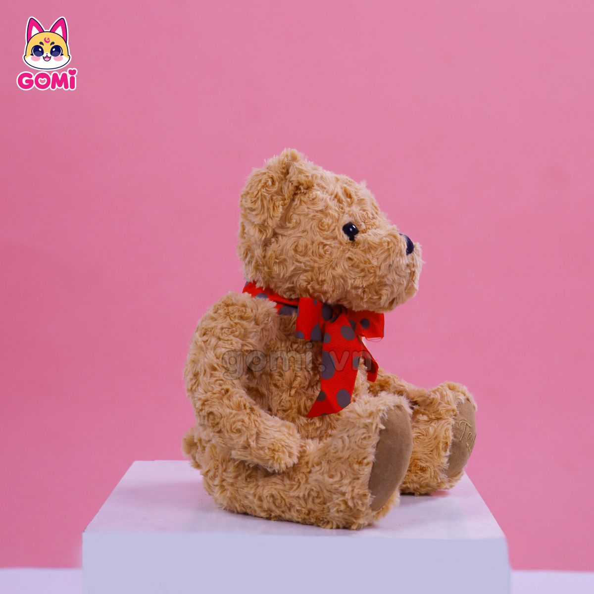 Gấu bông Teddy Nơ Đỏ Chấm Bi