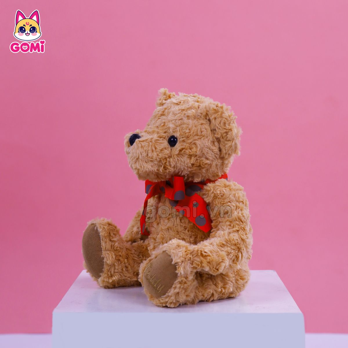 Gấu bông Teddy Nơ Đỏ Chấm Bi