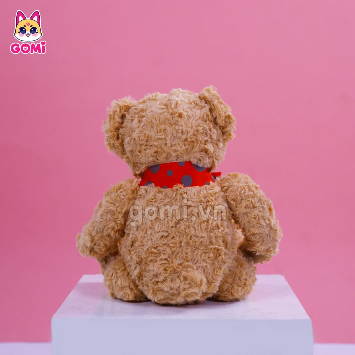 Gấu bông Teddy Nơ Đỏ Chấm Bi