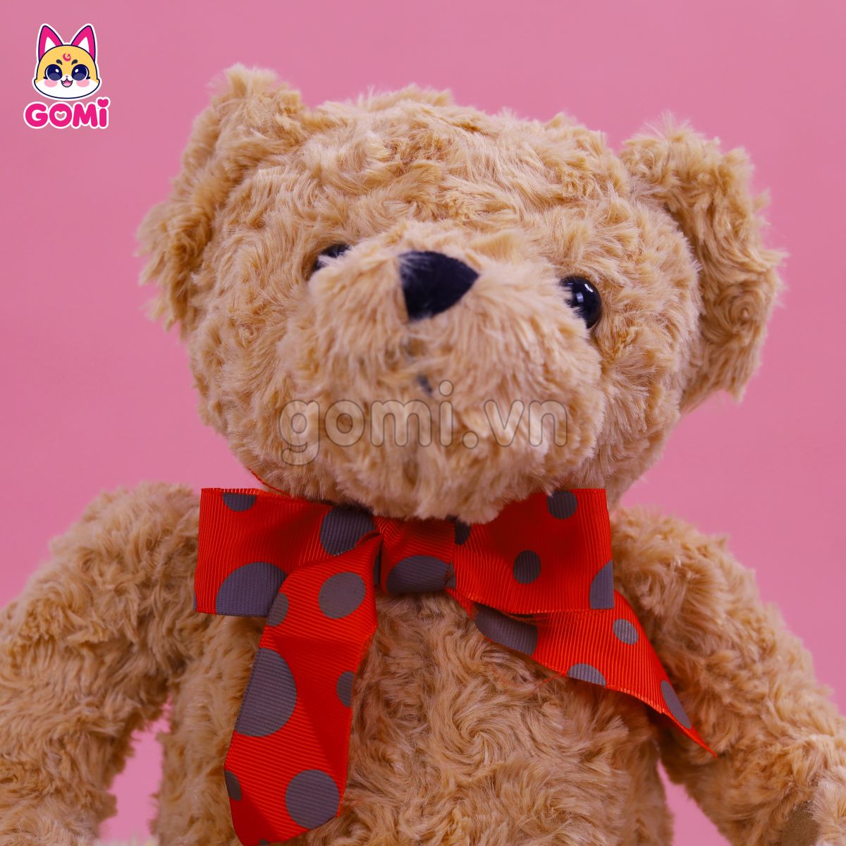 Gấu bông Teddy Nơ Đỏ Chấm Bi