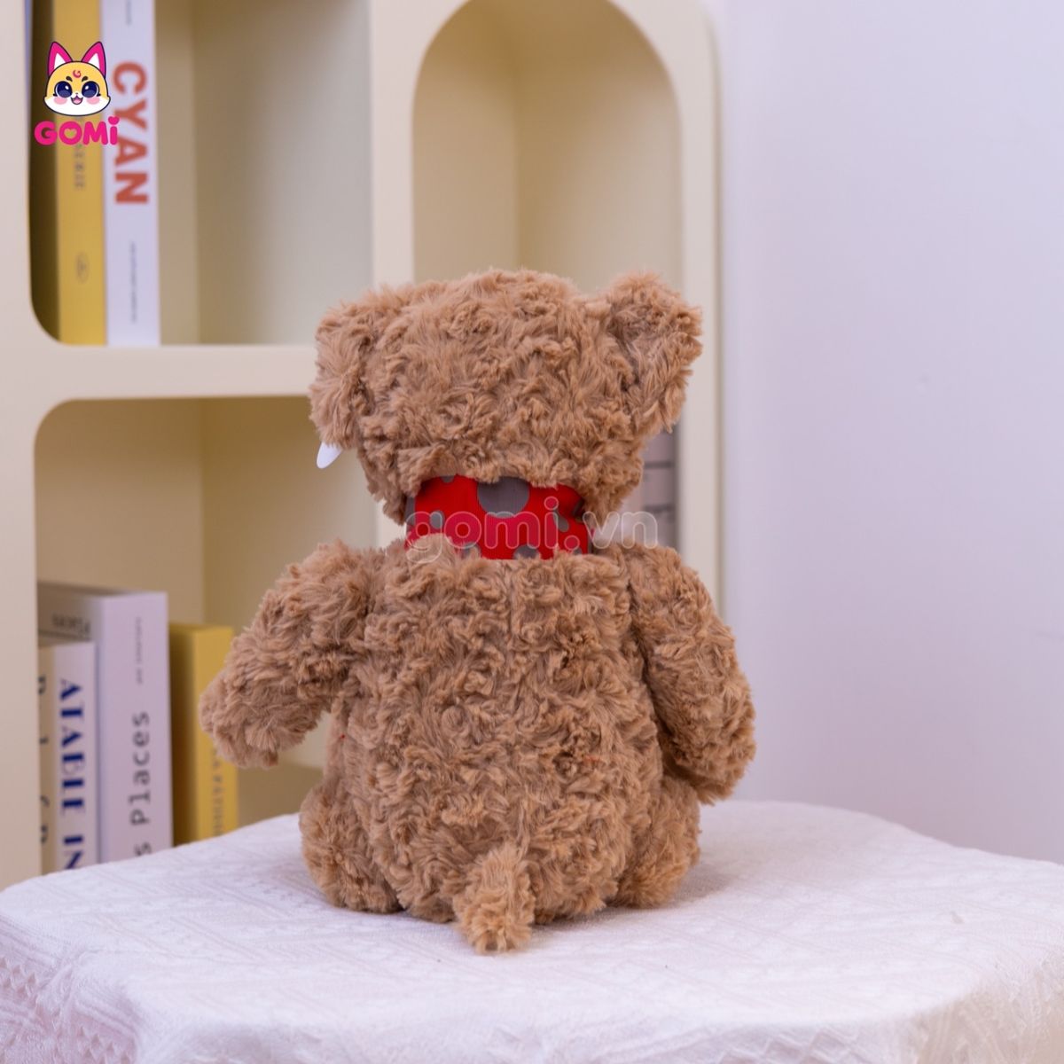 Gấu Bông Teddy Nơ Đỏ Chấm Bi