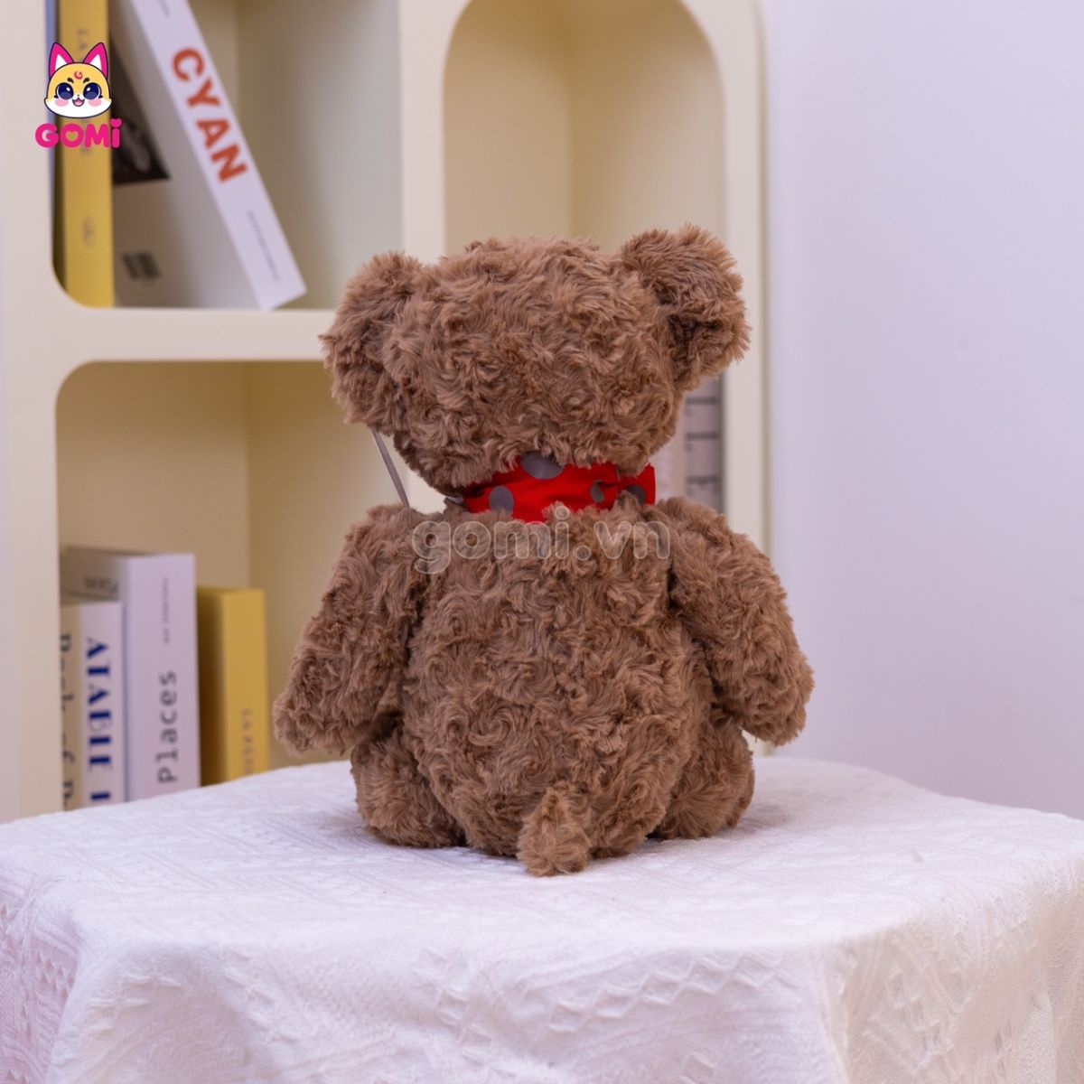 Gấu Bông Teddy Nơ Đỏ Chấm Bi