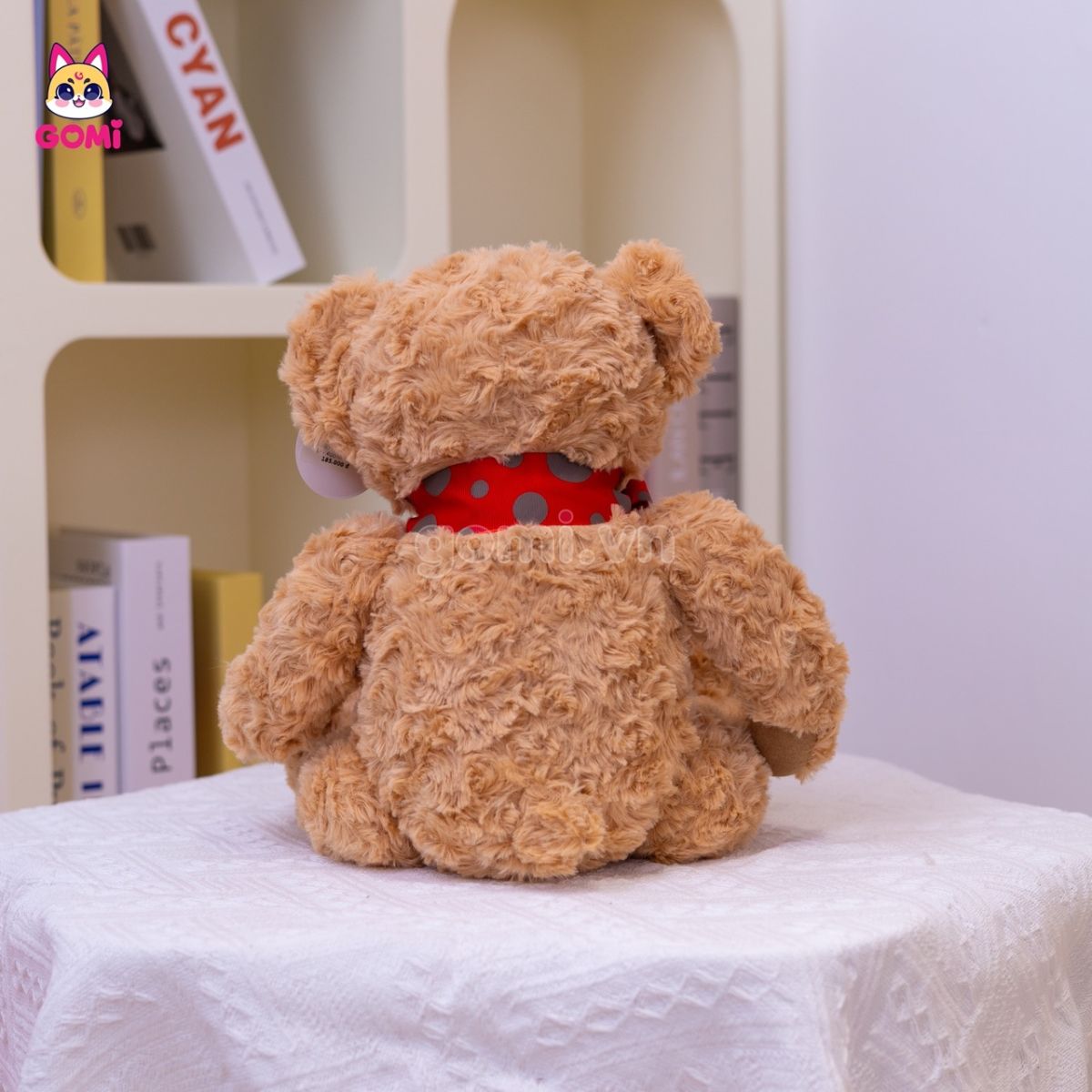 Gấu Bông Teddy Nơ Đỏ Chấm Bi