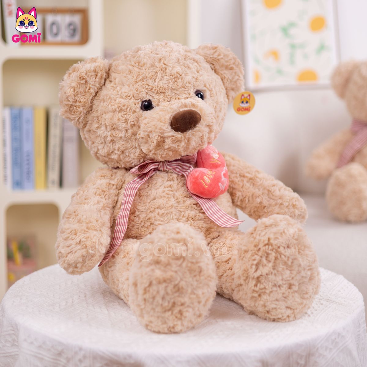 Gấu Bông Teddy Nơ Tim Rút