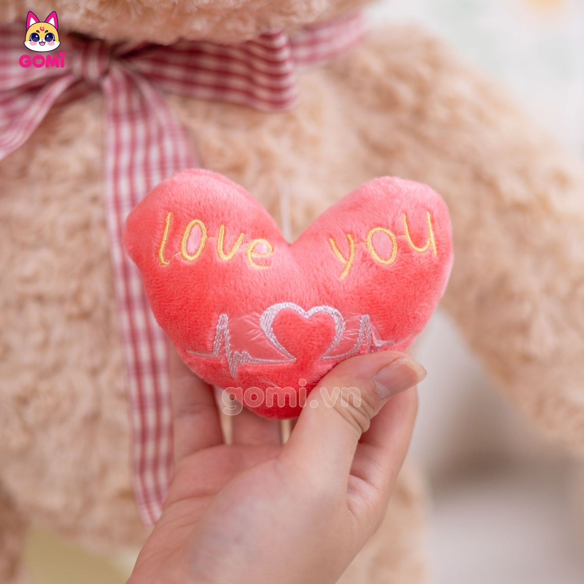 Gấu Bông Teddy Nơ Tim Rút