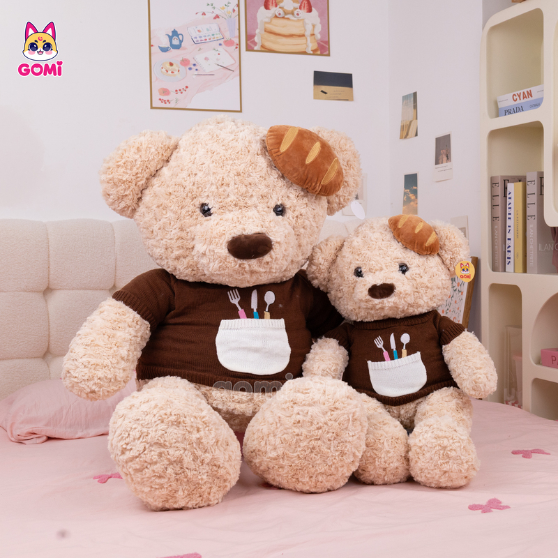 Gấu Bông Teddy Áo Len Bánh Mì