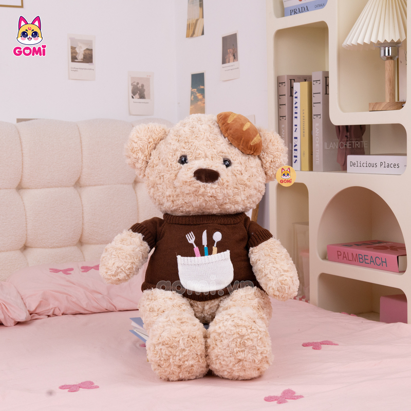 Gấu Bông Teddy Áo Len Bánh Mì
