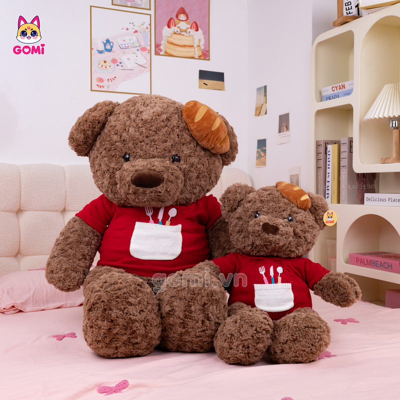 Gấu Bông Teddy Áo Len Bánh Mì