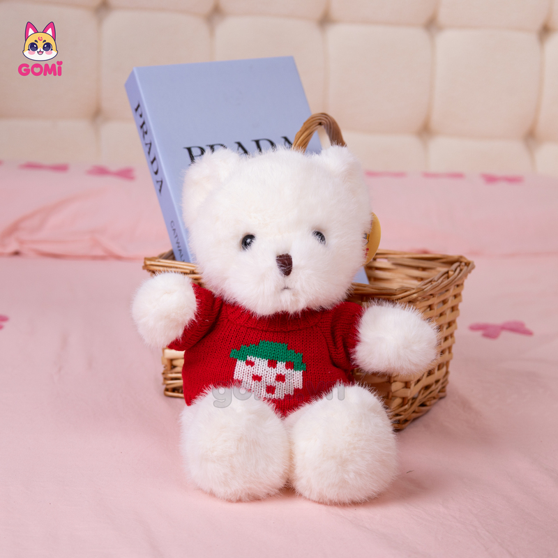 Gấu Bông Teddy Áo Len Dâu Tây