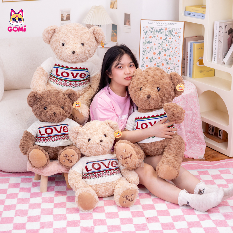 Gấu Bông Teddy Áo Thổ Cẩm Love