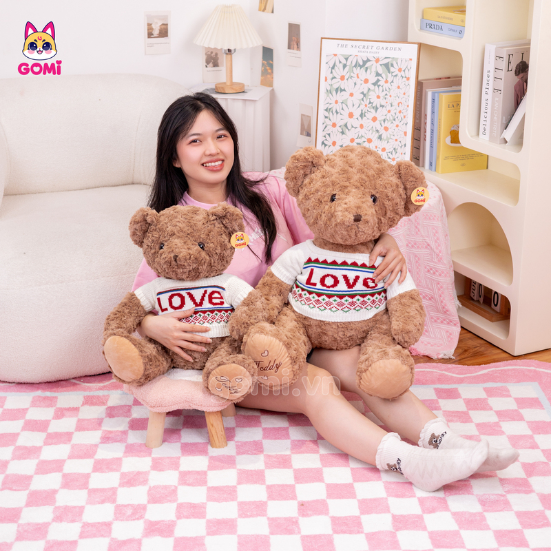 Gấu Bông Teddy Áo Thổ Cẩm Love