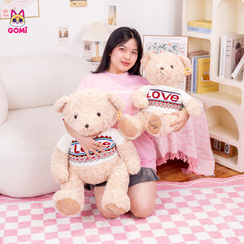 Gấu Bông Teddy Áo Thổ Cẩm Love