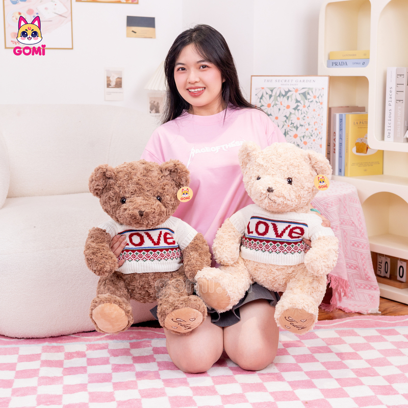 Gấu Bông Teddy Áo Thổ Cẩm Love