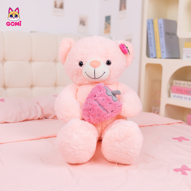 Gấu Bông Teddy Ôm Dâu Tây