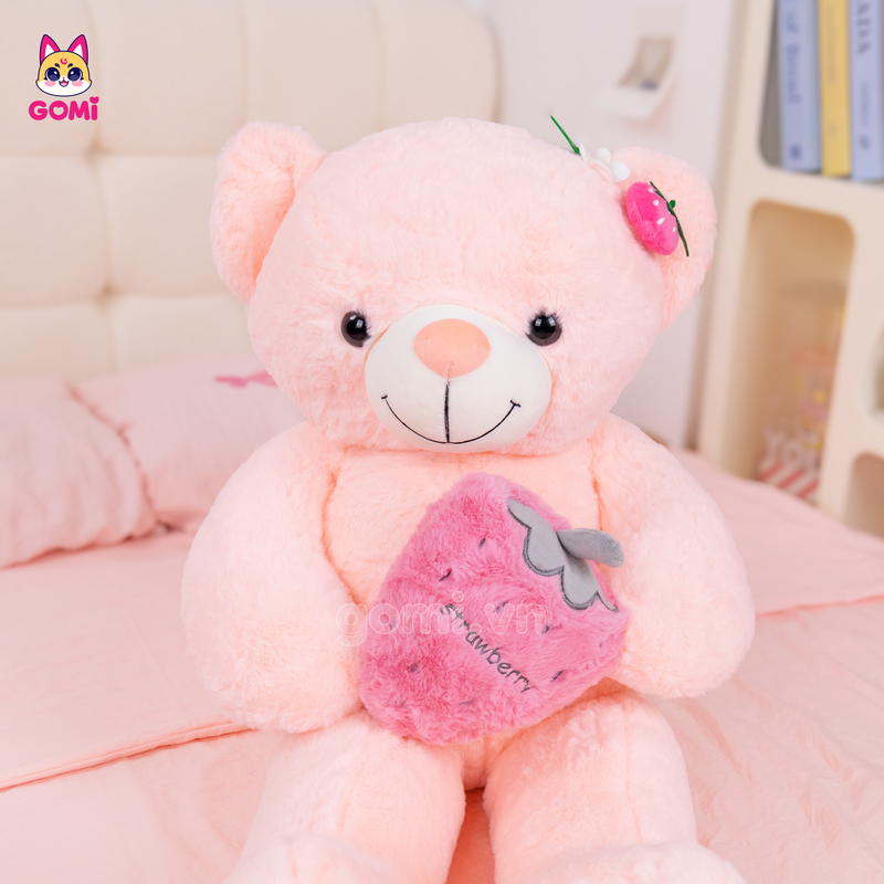 Gấu Bông Teddy Ôm Dâu Tây
