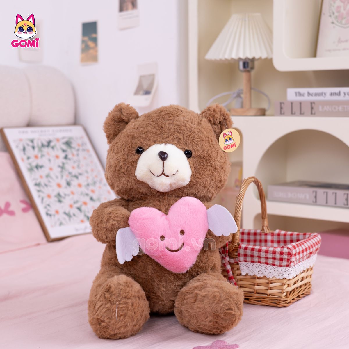 Gấu Ôm Tim Cánh Thiên Thần
