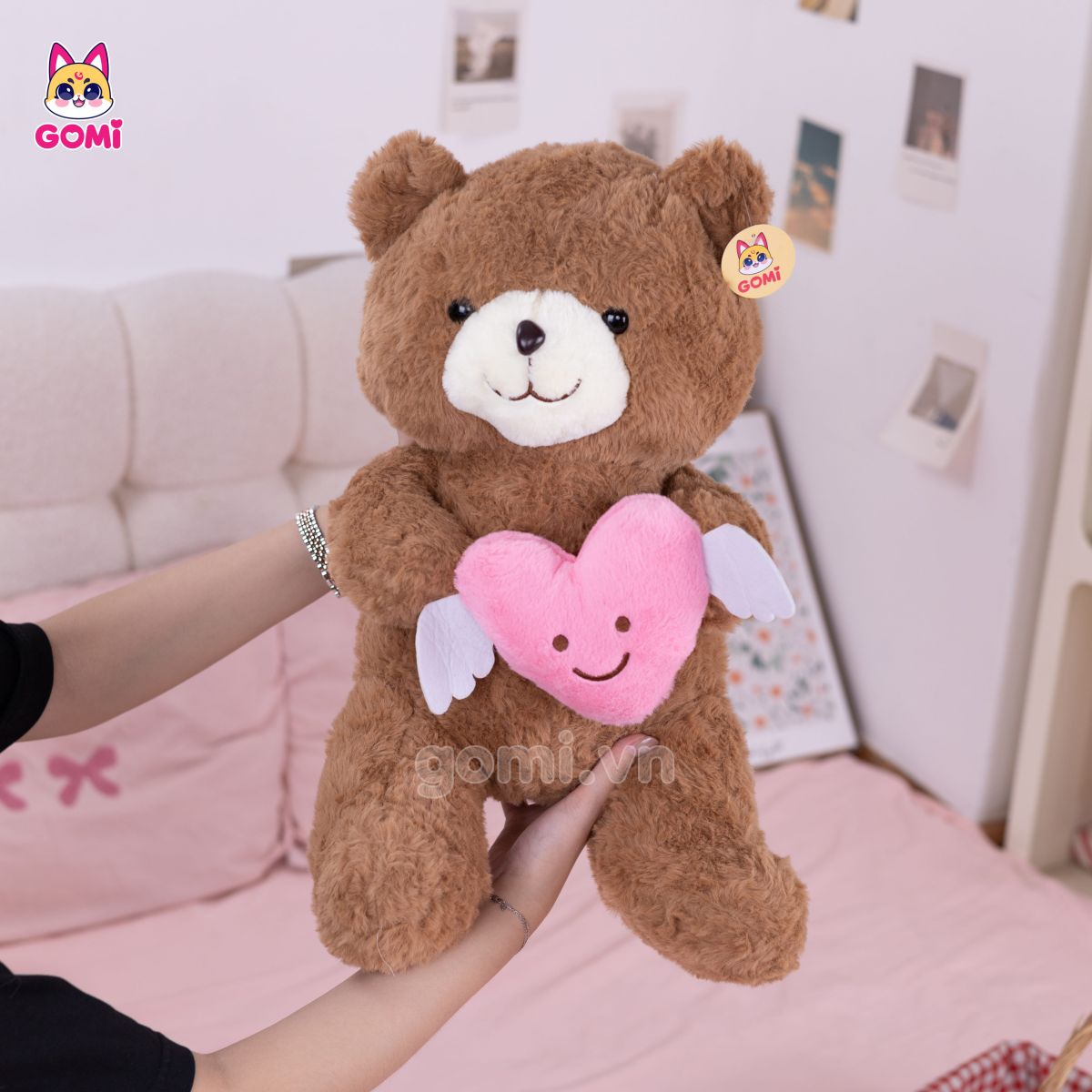 Gấu Ôm Tim Cánh Thiên Thần