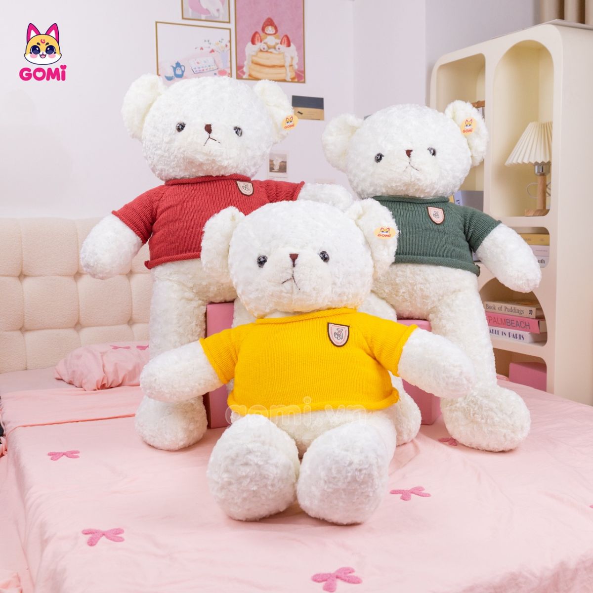 Gấu Bông Teddy Head Áo Len Màu