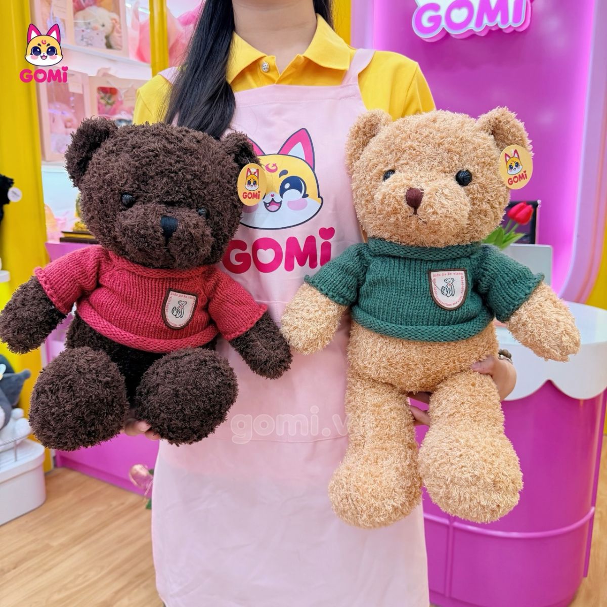 Gấu Bông Teddy Head Áo Len Màu